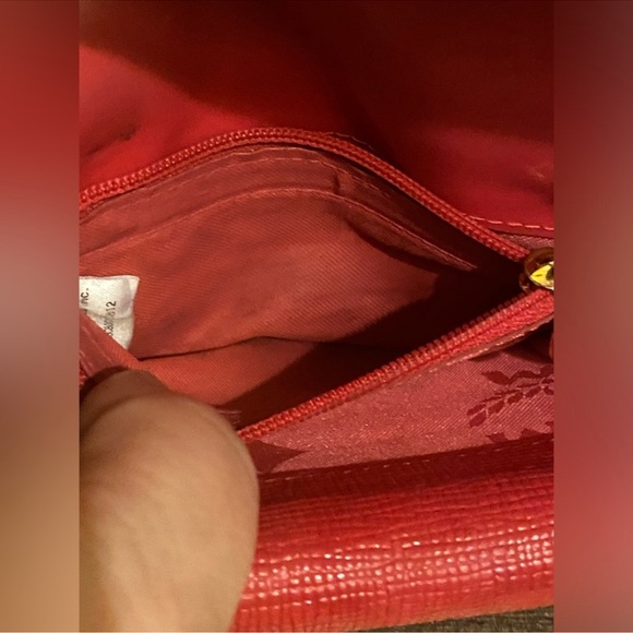 EUC Vintage MCM Red Leather Tri Fold Logo Wallet with Charms - Picture 9 of 16